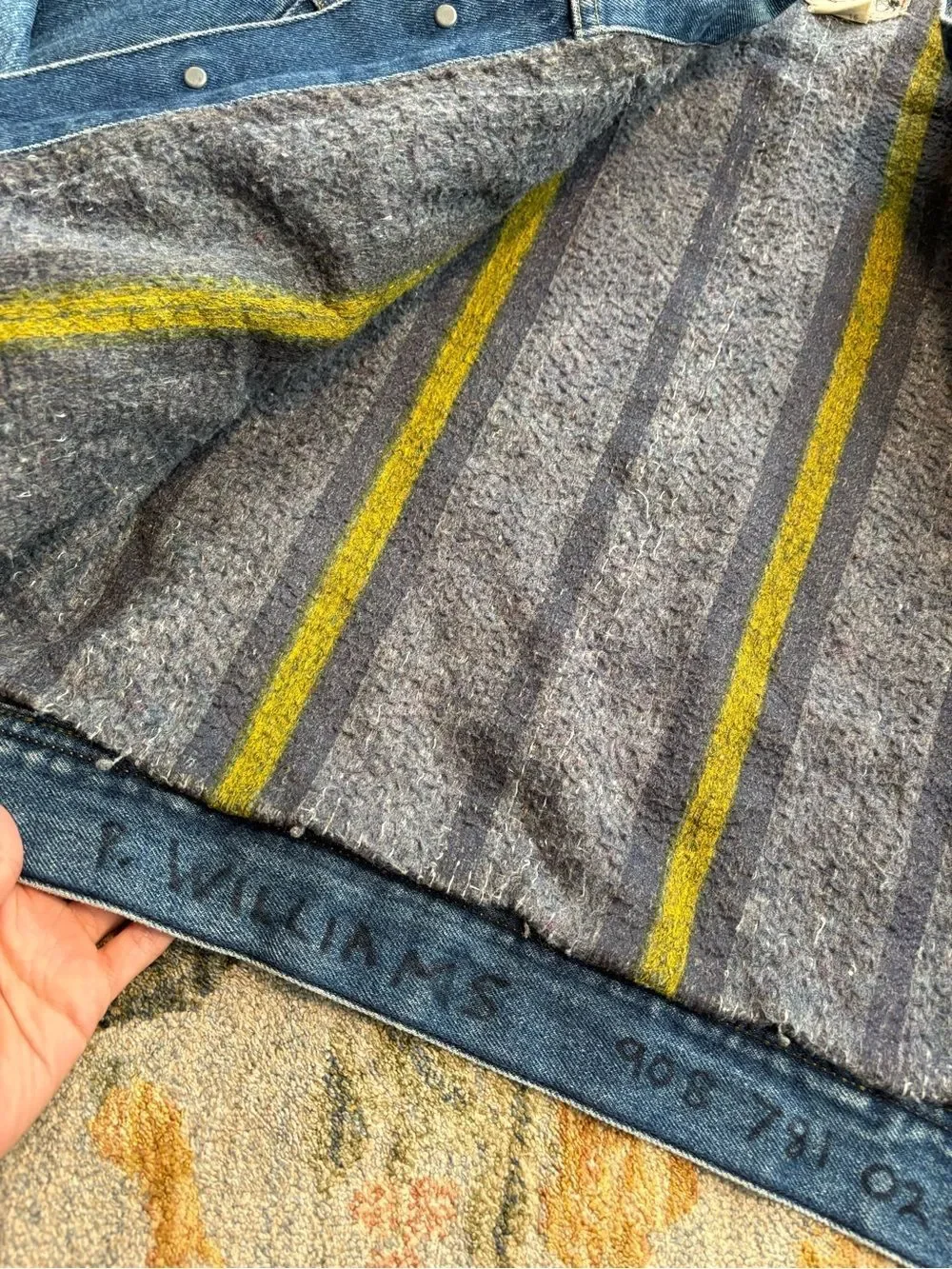Vintage Lee Storm Rider Denim Jacket XL 46 R Blanket Lined CHORE COAT
